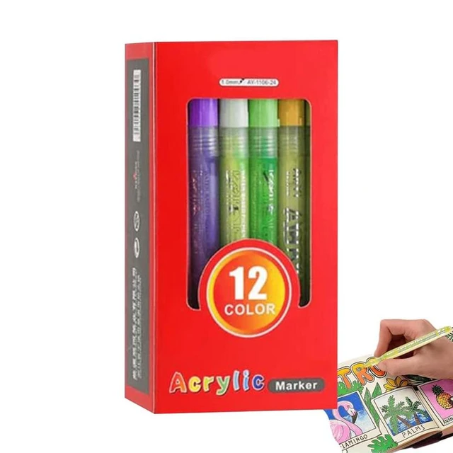 Acrylic Paint Pens Acrylic Fabric Drawing Pens Set Painting Supplies For  Rock Wood Metal Glass Canvas Ceramic Colorful DIY - AliExpress