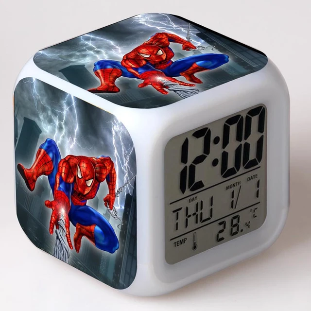 Marvel – réveil Spider-Man pour enfants, horloge numérique, en
