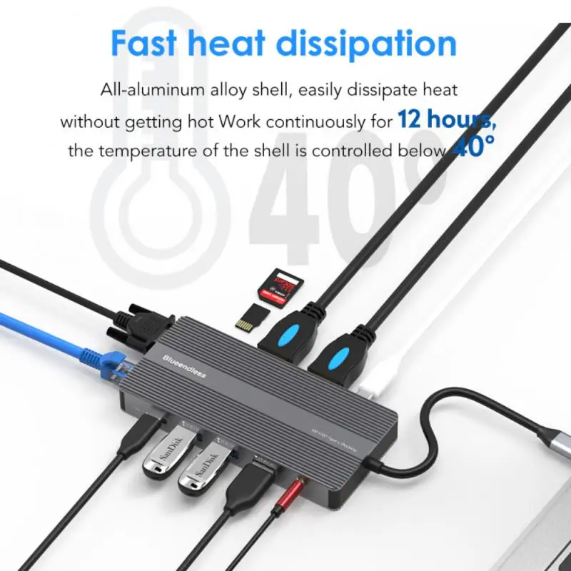

Usb-адаптер 12 в 1 с портом Type-C на HDMI