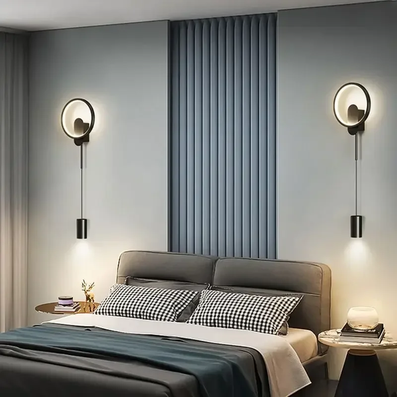 Modern LED Wall Lamp For Bedroom Wall Iron Decorative Lights Living Room Study Room Aisle Home Decor Illumination Fixtures Lamps