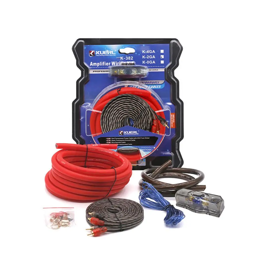 2GA Car Audio Subwoofer Sub Amplifier Cable With Insurance Terminal Amplifier Wiring Kit Speaker Modified Accessories