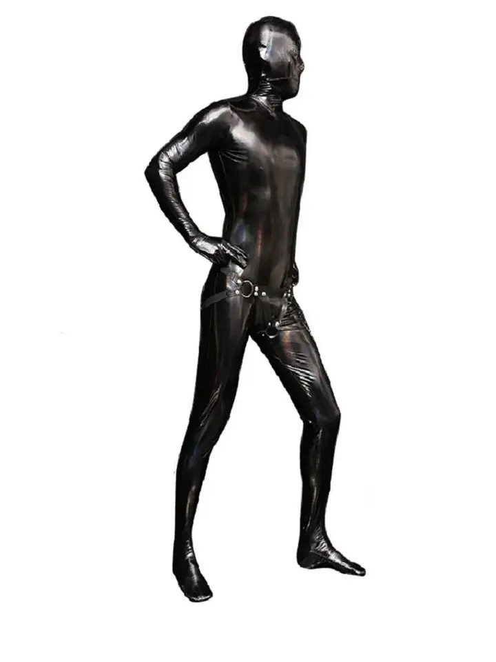 Tuta Nera Lattice Gomma Intera Bella Collant Cappuccio Tuta Gatto Body Taglia 725090074457 - Foto 7