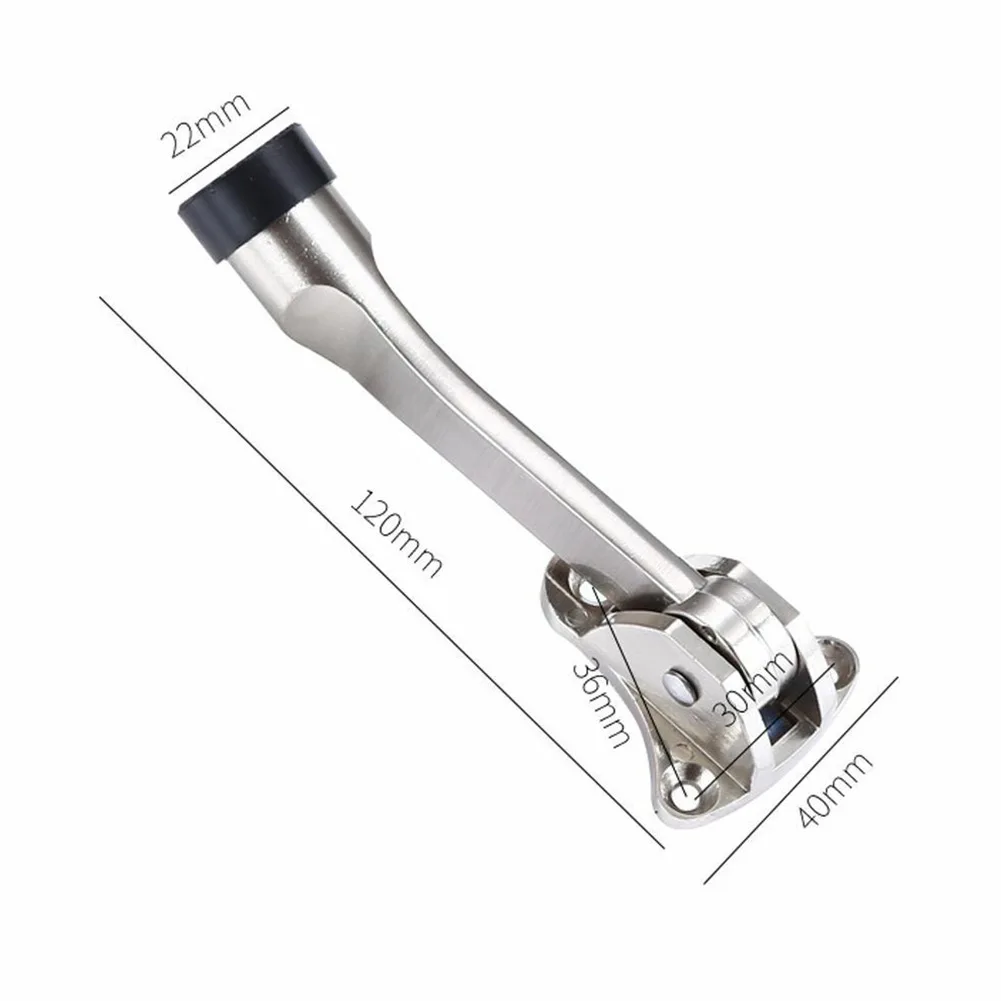 Door Stopper Mute Zinc Alloy Foot-Operated Lever 1pc