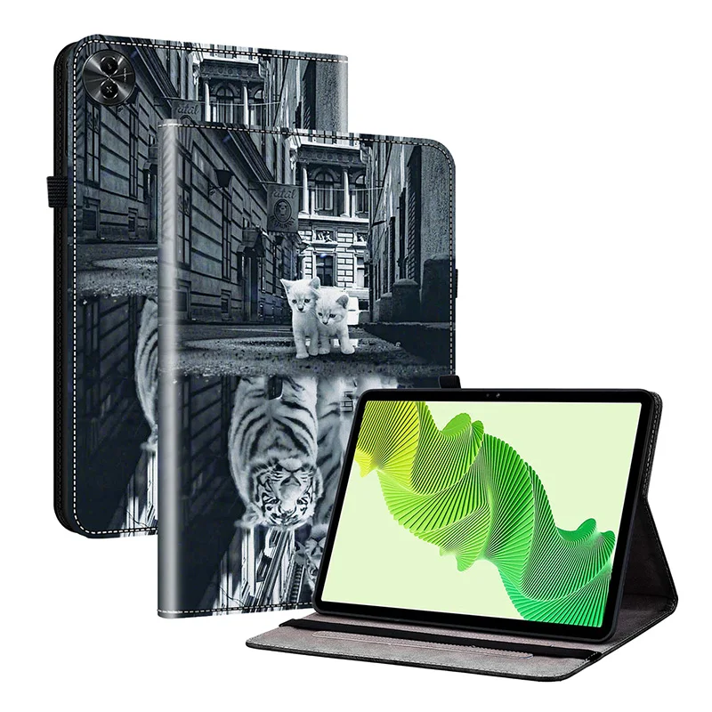 Luxurious Leather Tablet Case with Crystal Pattern Design