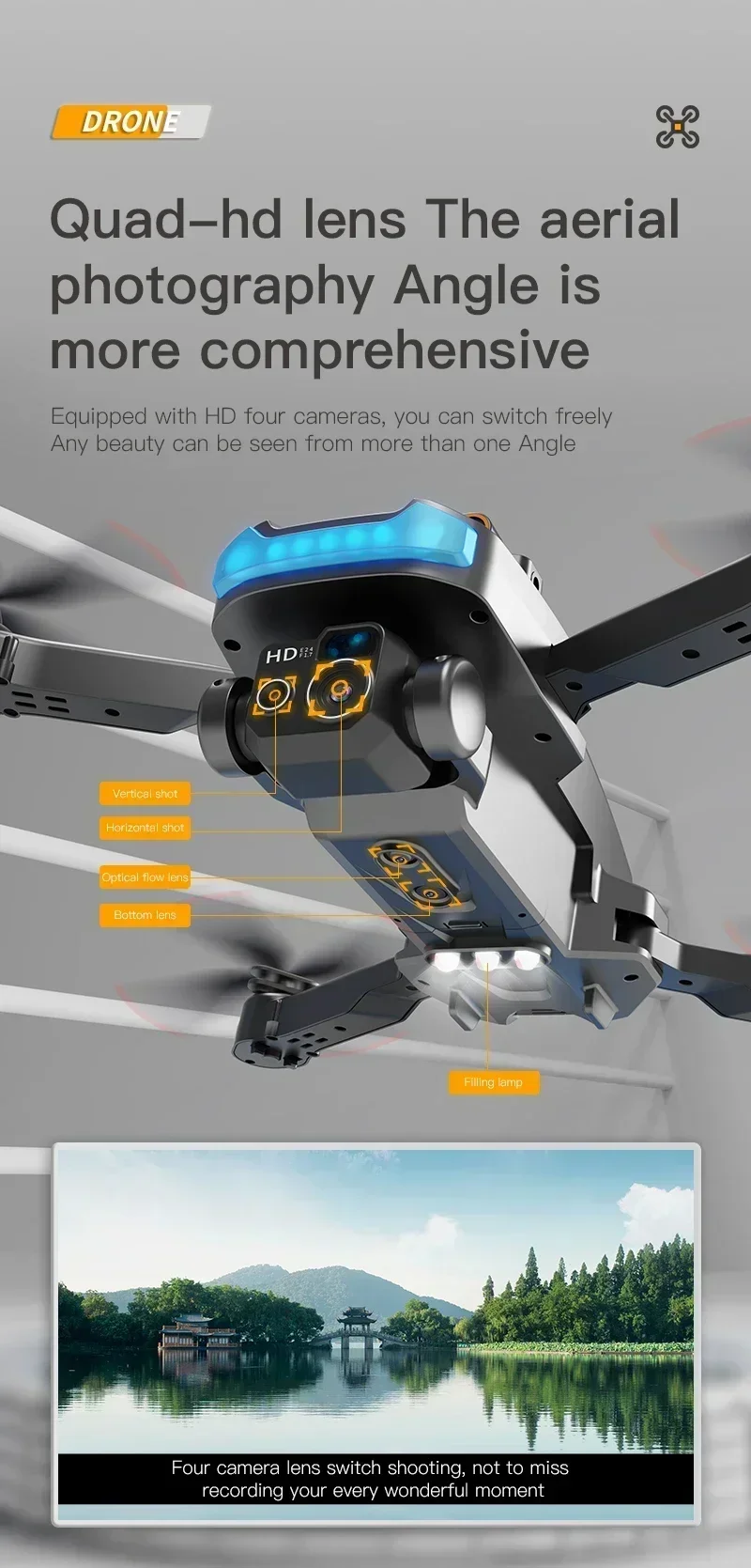 For Iconic Brand P15 Drone Professional 8K GPS HD Aerial Photography Dual-Camera Omnidirectional Obstacle Drone for Adult Child Toys