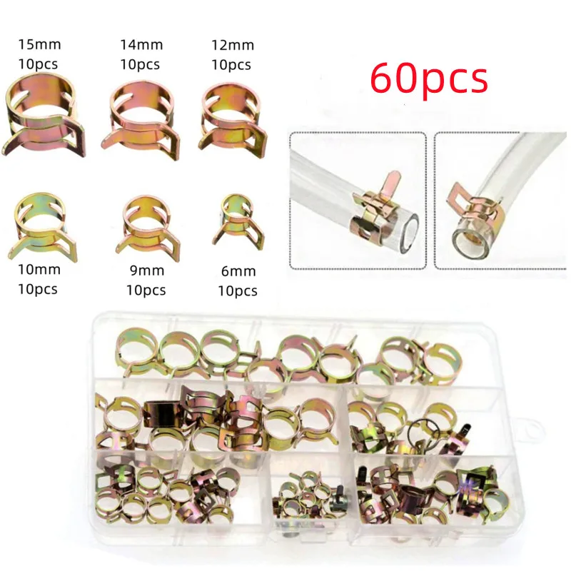 60pcs Spring Band Type Fuel Vacuum Hose Silicone Pipe Tube Clamp Clip