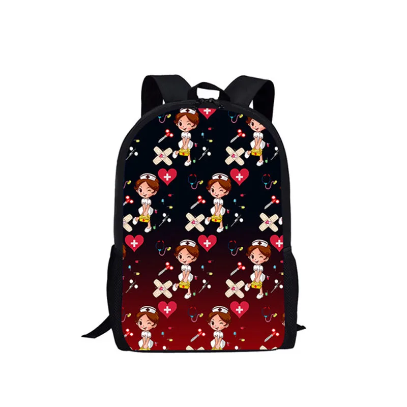 

Cartoon Nurse Print Kids Backpack Children Schoolbag Middle School Student Backpacks for Teen Girls Back Pack Casual School Bag
