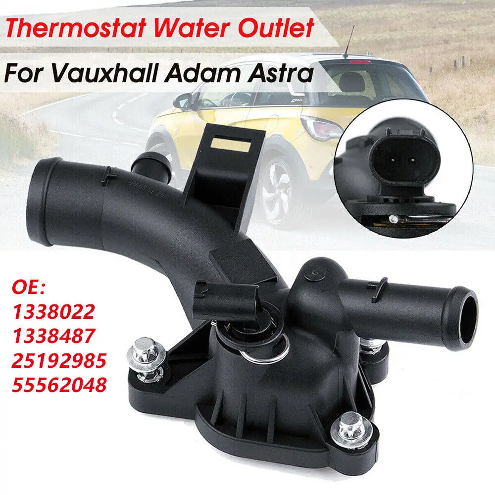 

For Vauxhall Adam Corsa Mokka Thermostat Water Outlet Housing & Sensor 25193922