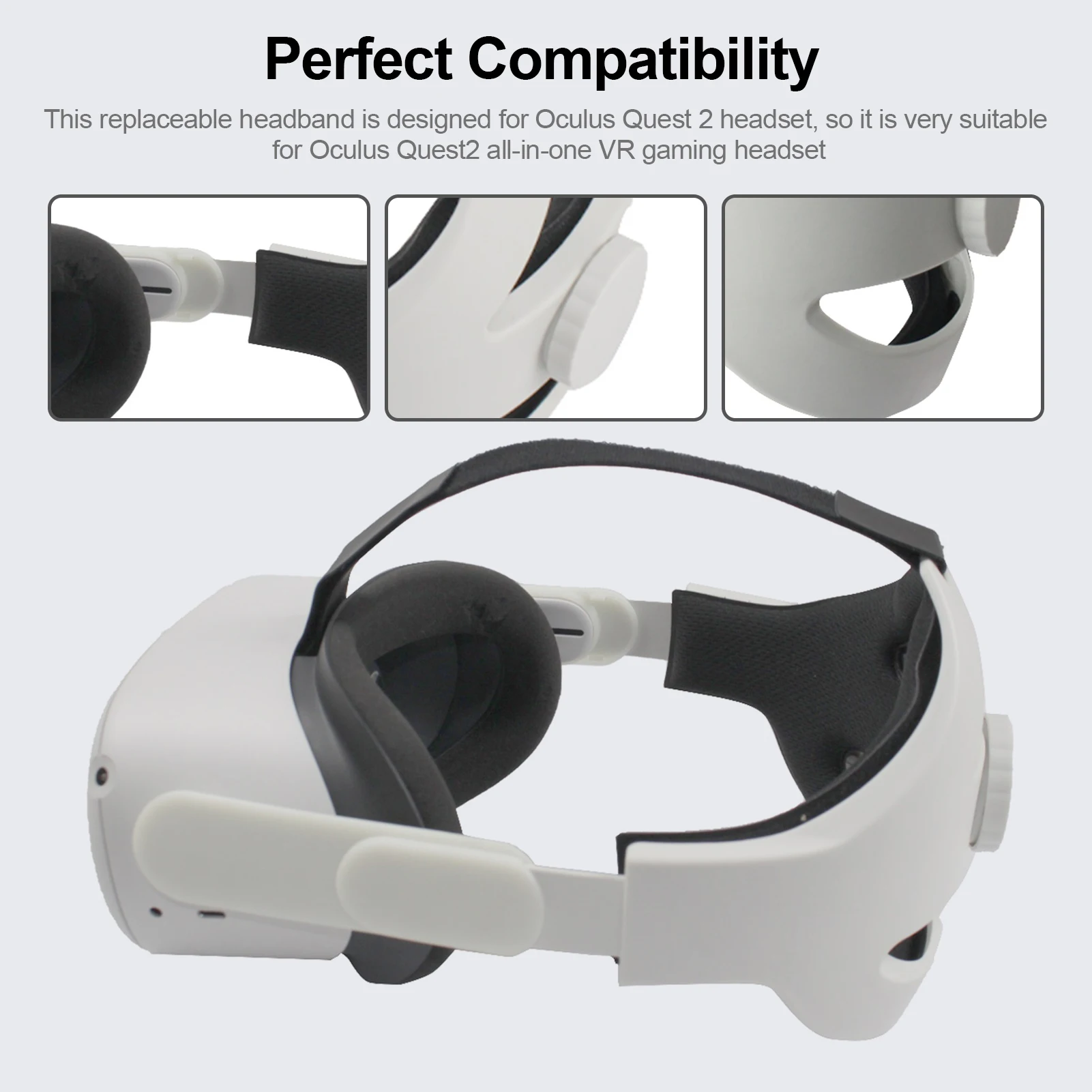 Adjustable Headband Comfortable Elite Strap For Oculus Quest 2 VR Headset Replacement Head Strap Virtual Reality Accessories