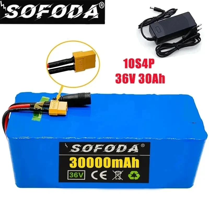 

36V 10S4P 30Ah battery pack 500W high power battery 42V 30000mAh Ebike electric bicycle BMS 42v battery with xt60 plug