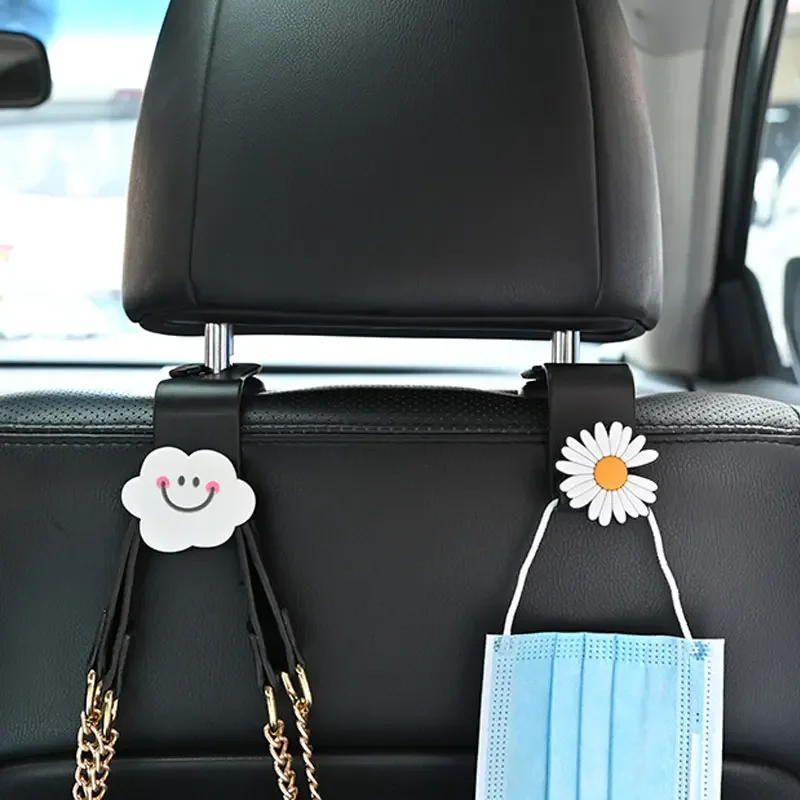 2Pcs Cartoon Creative Auto Seat Headrest Hook Storage Hanger Car Vehicle Back Seat Organizer Holder Car Interior Accessories