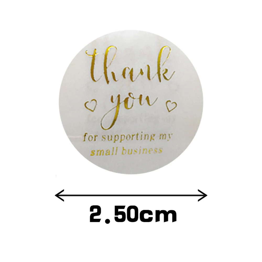 

50-500Pcs Round Transparent Design Gold Stamping Thank You Seal Stickers DIY Deco Gift Sticker Label Stationery Supplies