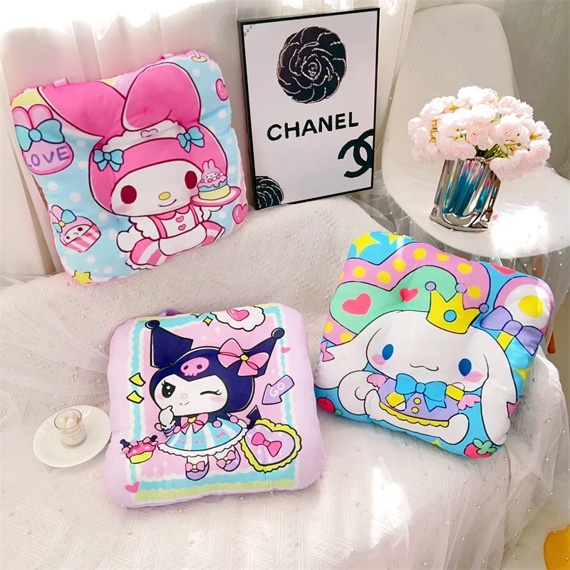 Sanrio Cartoon Printed Seat Cushion Chair Kuromi My Melody Hello Kitty Back Cushion Floor Home Decor Non-slip Gifts Girl 5