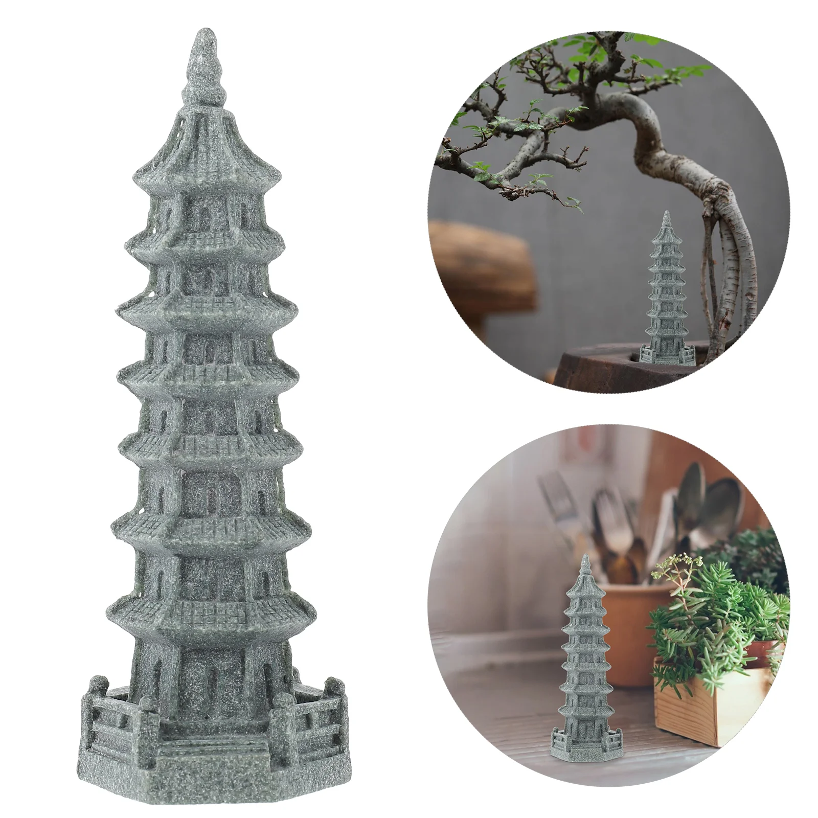 

Mini Fairy Figurines Simulated Wenchang Tower Gardening Decorations Decors Flowers Pagoda Statue Ornament Shape Landscape