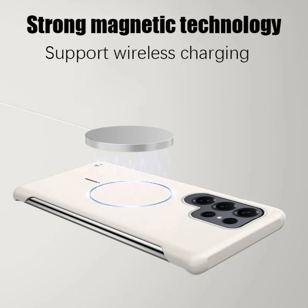 Luxury Ultra Slim Frameless Phone Case with Magnetic Wireless Charging Capability