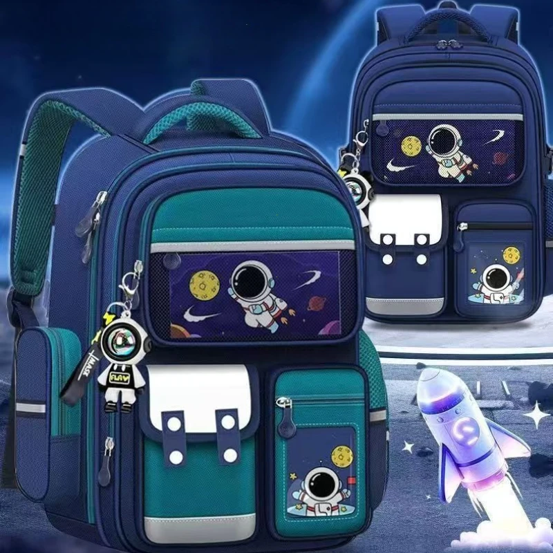 Astronaut Cartoon Backpack Grades 3-6 Large Capacity Schoolbag Outdoor Waterproof School Bag Starryscky Student Backpack Mohilas