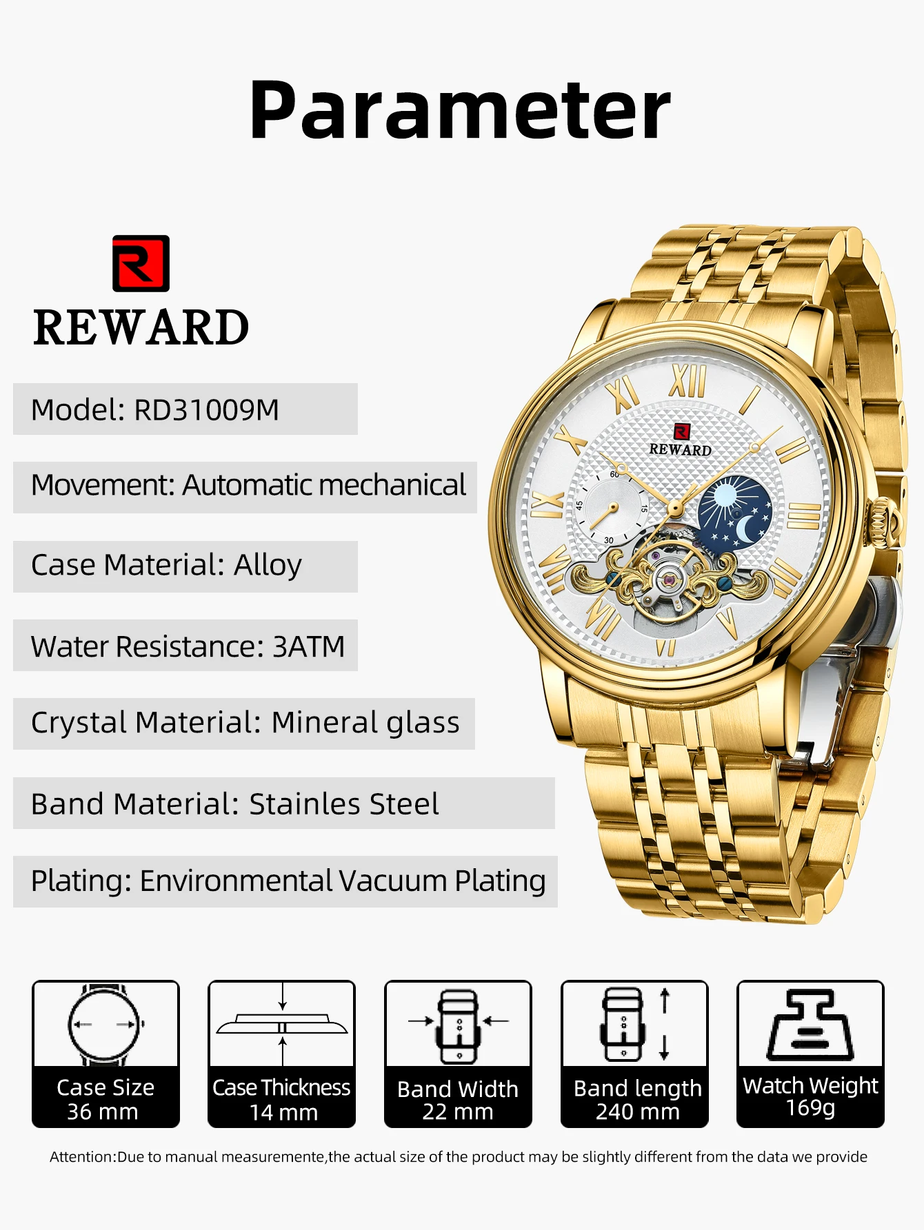 Classic Mens Mechanical Wristwatch Automatic Winding Stainless Wrist Watch Man Tourbillon Waterproof Spor Watches_voghion.com