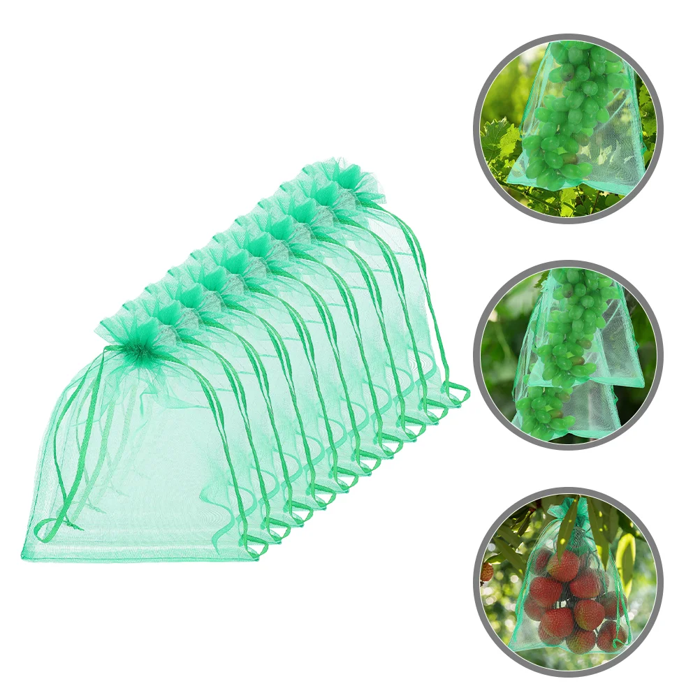 

25 Pcs Fruit Protection Bag Prevent Mesh Net Bags for Vegetables Plant Grow Cover Tree Netting Drawstring Organza Fruits