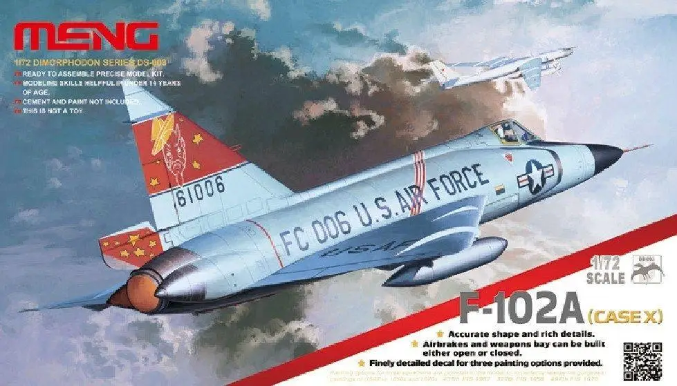 Meng Modello Ds-003 1/72 Ds-003 F102A (Caso Di X) Delta Dagger Aeromobili