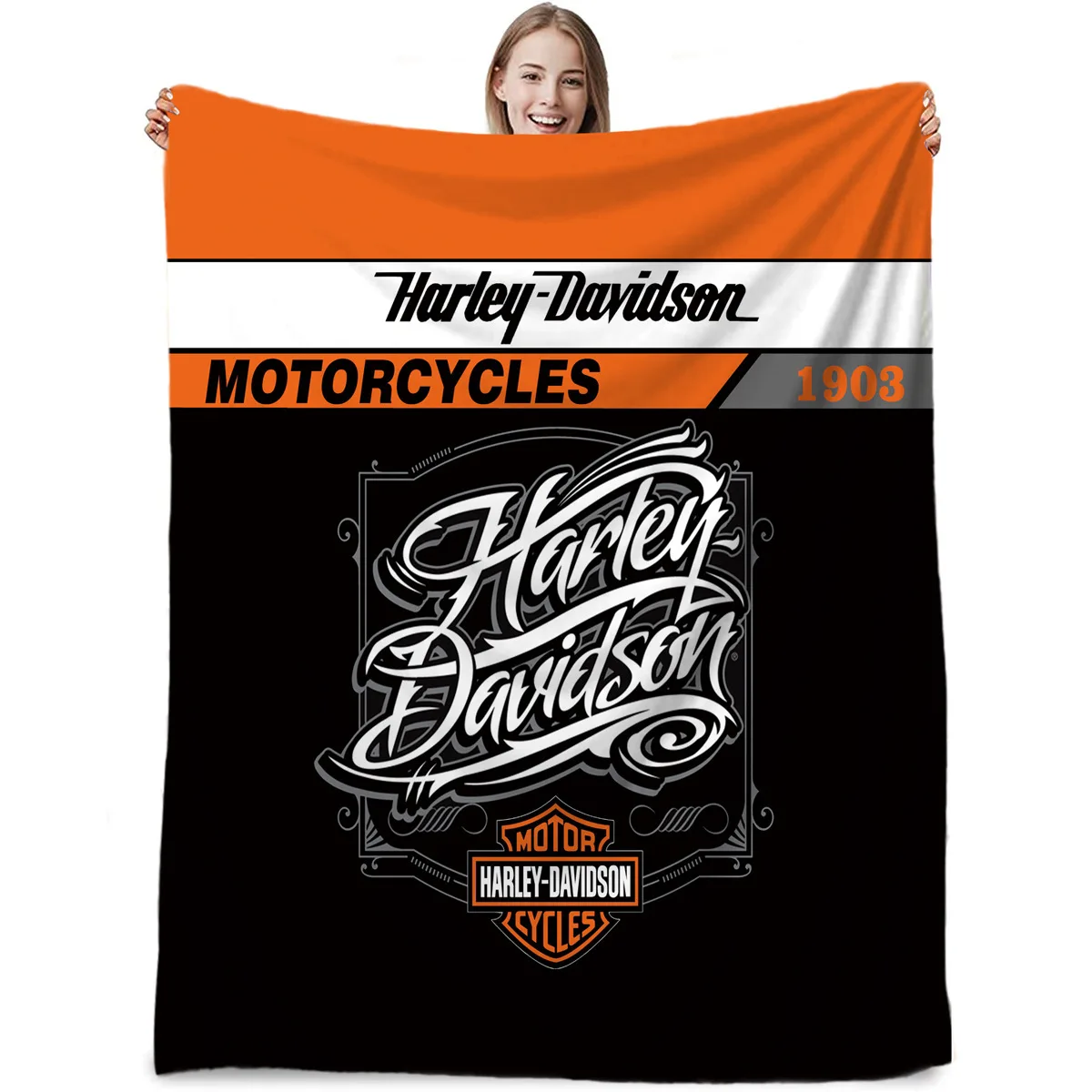 Für Harley Davidson Bedruckte Flanelldecke, Picknickdecken, warme Decke, weiche und bequeme Decke, Zuhause, Reisen, Geburtstagsgeschenk