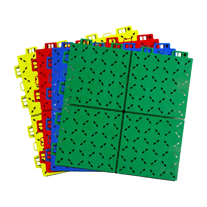 Bathroom floor anti-slip thermoplastic floor soft connection four-grid interlocking balcony swimming pool suspended floor