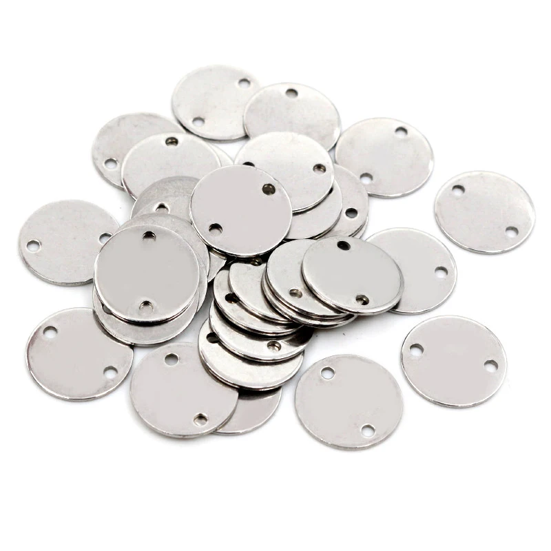 15 개/몫 12mm 15mm 아니 페이드 매력 목걸이 펜 던 트 매력에 대 한 316 스테인레스 스틸 라운드 매력 diy 쥬얼리 만들기
