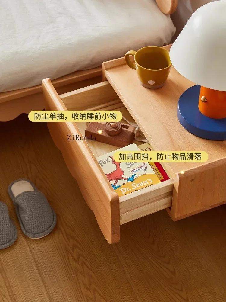*All Solid Wood Children's Bedside Table Simple Modern Storage Cabinet Bedroom Small Storage Cabinet