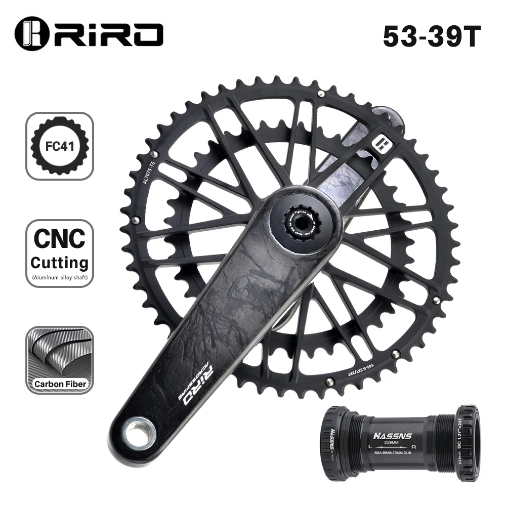 RIRO カーボンクランク 165mm RIRO SL SPEED超軽量カーボンクランクセット165/50-34 - メルカリ
