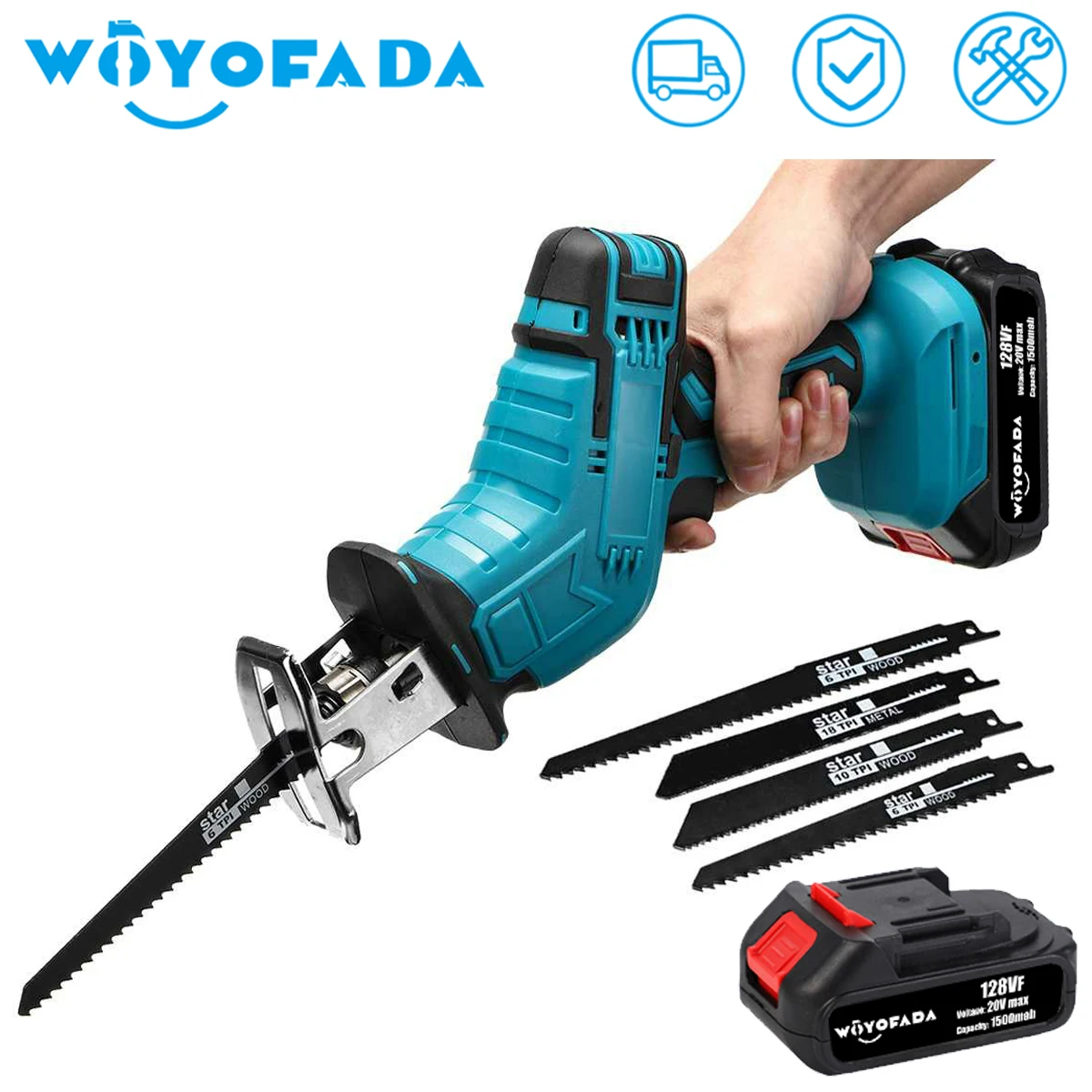 Cordless Electric Reciprocating Saw Wood Metal Cutting Saw Lithium