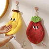 Cartoon Hand Towel Cute Fruit Kitchen Towels Absorbent Hanging Towel Kitchen Cleaning Cloth Quickly Dry Hand Towel for Bathroom 1