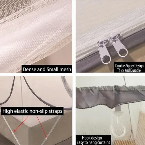 1pc 360°Coverage Thickened/encrypted New Cartoon Double Door Mongolian Yurt Mosquito Net,  Foldable Mosquito Net No Installation - Image 6