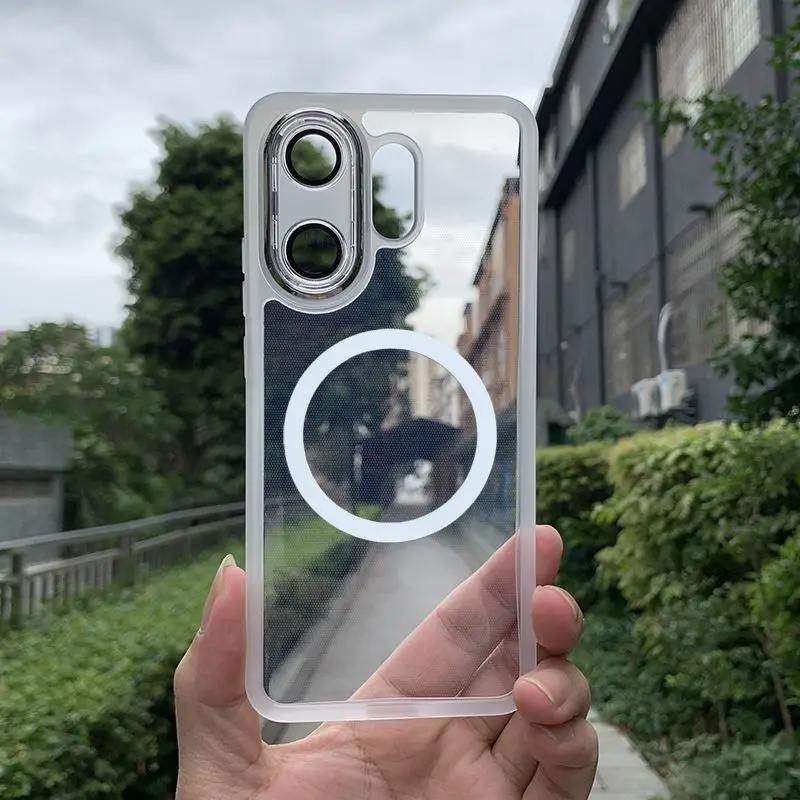 Fashion Simple Transparent Magnetic TPU Skin-friendly Anti-fall Cover