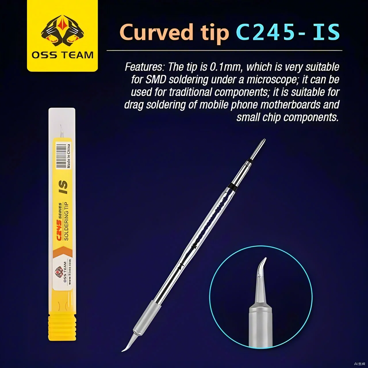 Soldering Iron OSS C245 Tips For JBC GVM HS 02A T80P Universal Tip Compatible T245 Station Handle Not Applicable C210