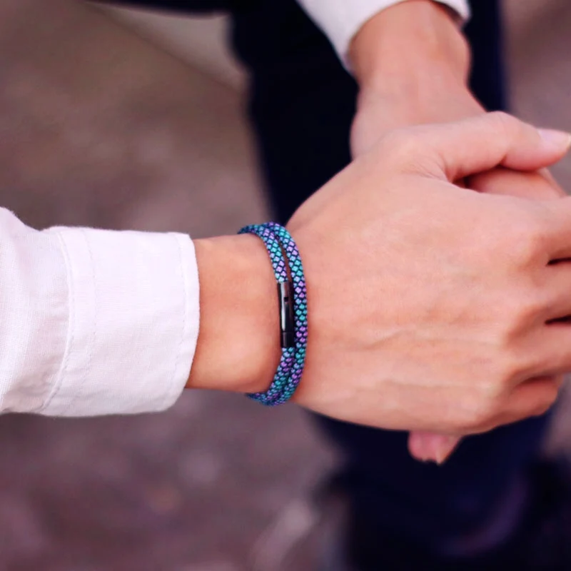 Stainless Steel Paracord Rope Bracelet for Men Camping Survival