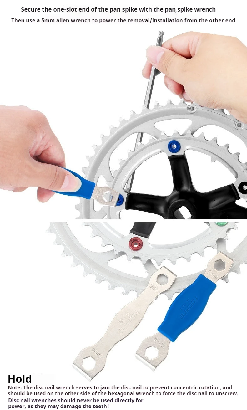 Mountain Road Fahrrad Kettenblatt Schlüssel Flachkopf Schraube Disk Nagel Demontage Werkzeug Getriebe Kettenblatt Werkzeug – Detail 9