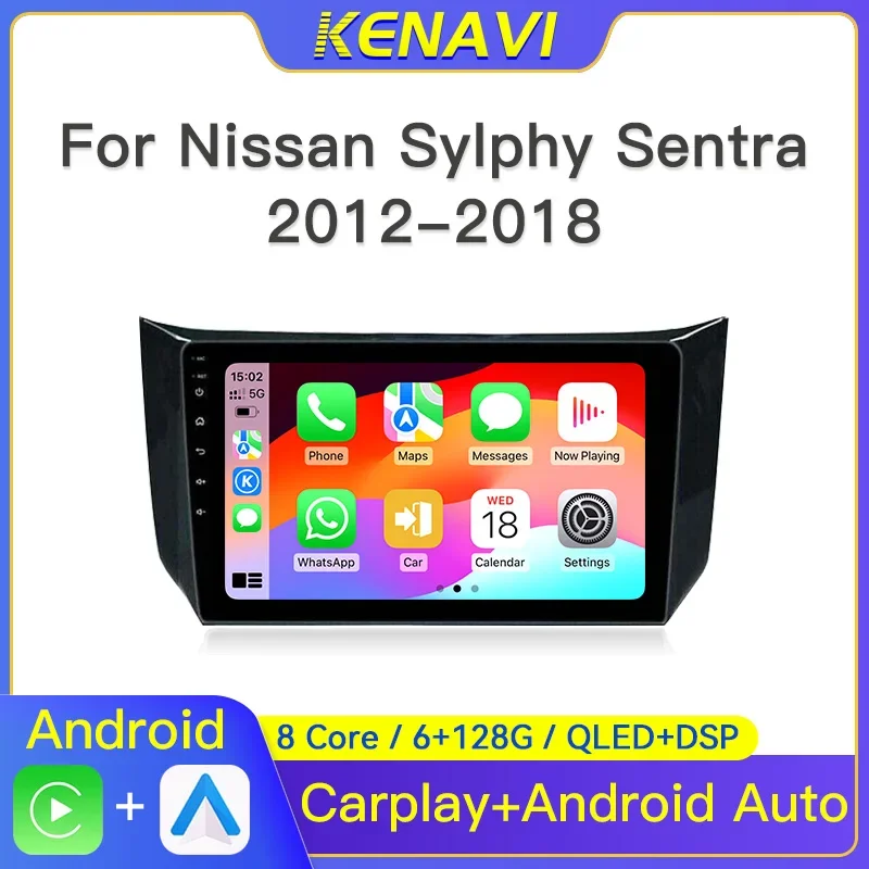 

2 Din Android Car Stereo Radio For Nissan Sylphy B17 Sentra 12 2012-2018 Multimedia Video Player Carplay Navigation With Screen