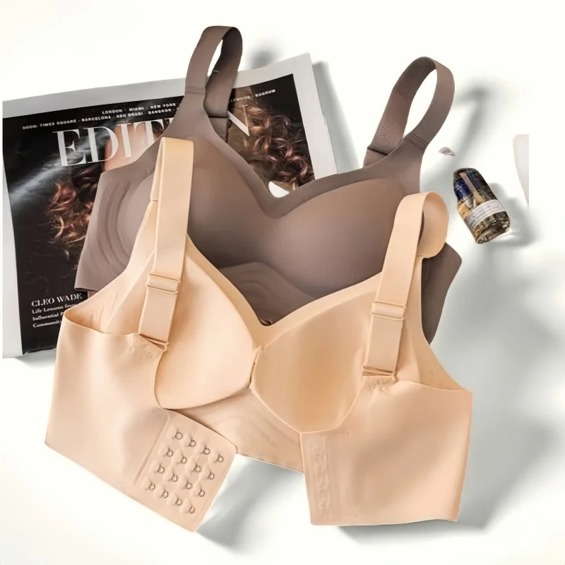 Push-Up Bra For Women Wide Straps Seamless Bra Top Non-wire Underwear Plus Size Padded Bras Sexy Lingerie Solid Intimates M-3XL 6