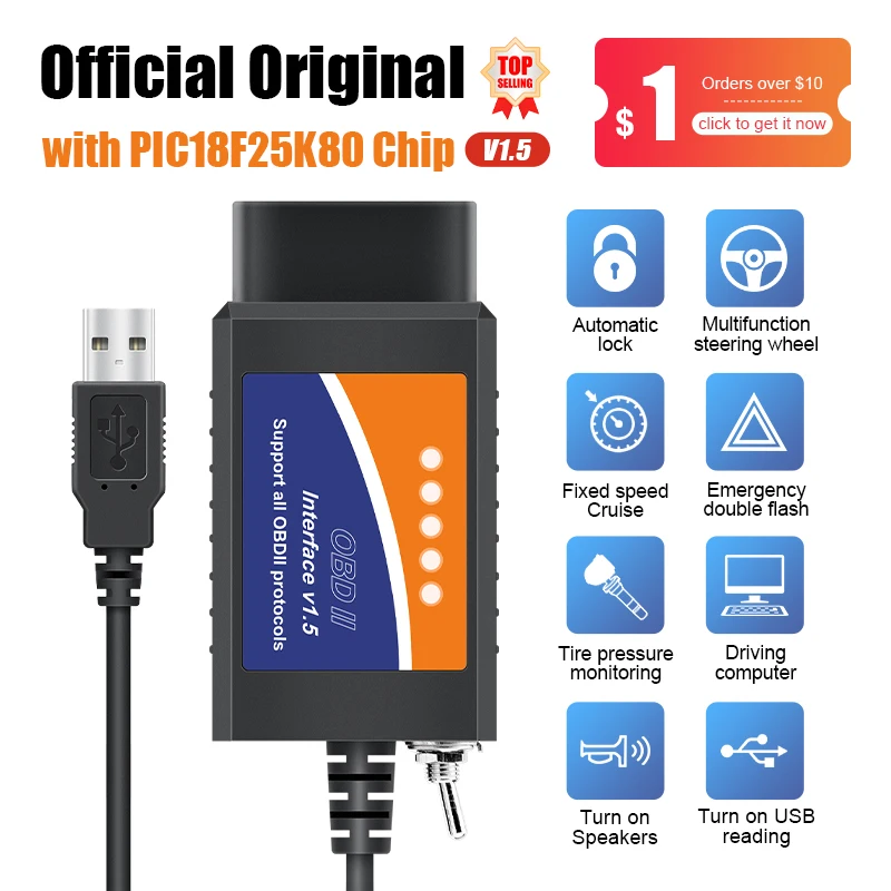 Forscan Elm327 Usb V1.5 Pic18F25K80 Per Mazda Ford Module Injection Pats Programmazione Chiave Sblocca Funzioni Nascoste Hs Ms Can