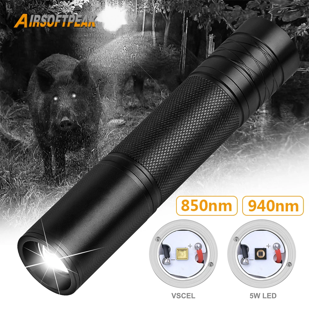 Description Picture 2 of item850nm/940nm LED Infrared Flashlight Zoomable IR Illuminator Hunting Night Vision Torch Linterna Tactical Weapon Gun Lights