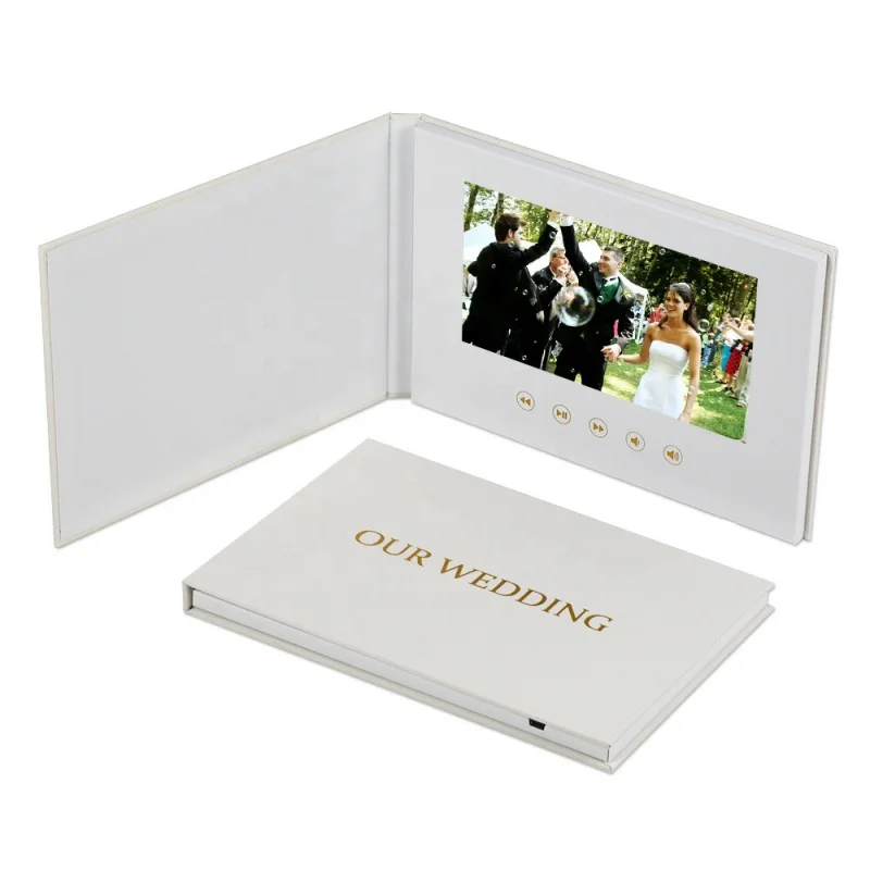 

Customizd Custom Digital Invitation Wedding Book Lcd Screen Greeting Card Video Brochure