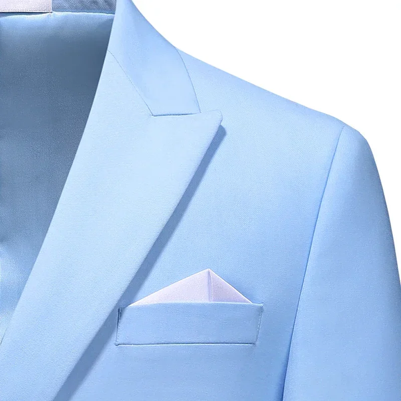 Gray Double-breasted Mens Suit Jacket, Business/Office Coat, 16 Colors Available, Asian Size M-6XL, Men Slim Blazers