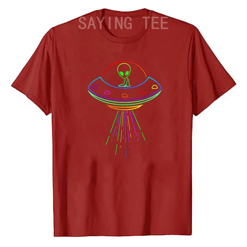 Space UFO Neon Light Rave Alien Lovers T-Shirt, lustige Science-Fiction-Grafik-T-Shirts, kurzärmelige Blusen, Aliens_voghion.com