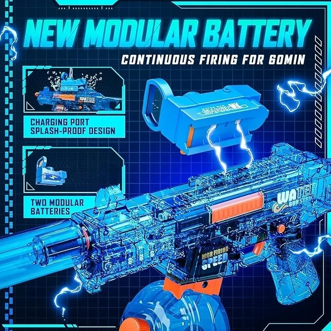 New adult and teenager electric water gun assault rifle, simulates real firing and flame effect, gun muzzle can absorb water, su