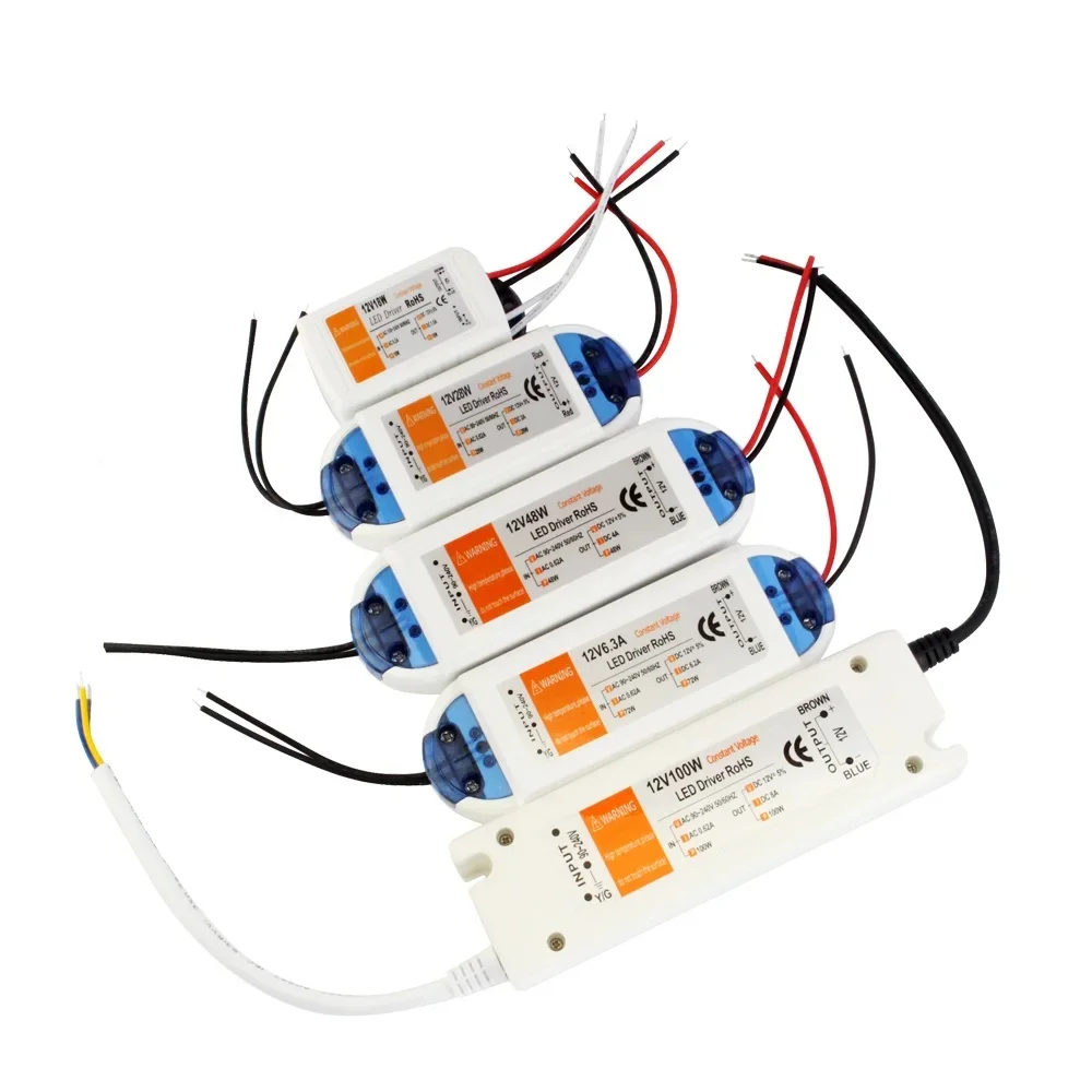 LED 조명 변압기, LED 스트립 조명용 전원 어댑터, 야외 어댑터, DC 12V, 18W, 24W, 48W, AC 110V, 220V  12V
