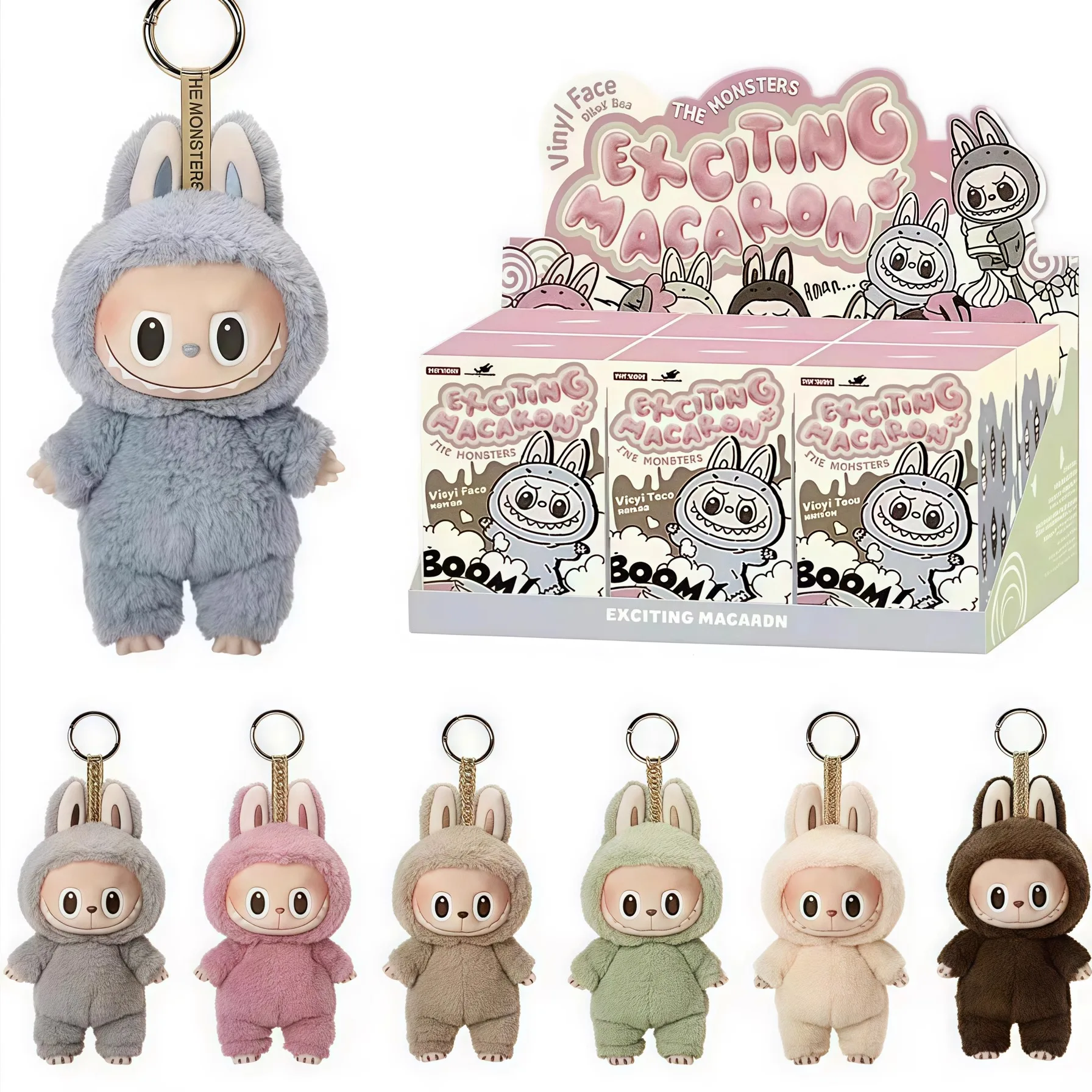 正規品:LABUBU一代目MACARON LycheeBerry POP MART LABUBU The Monsters Etciting Macaron Plush Series