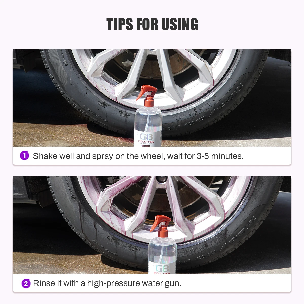 Car Iron Powder Rust Remover Metal Hub Rust Prevention Yellow Spot Removal Wheels Brake Rim Metal Dust & Iron Powder Remover G8