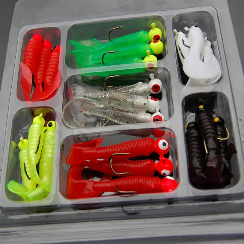 21 piece Mini Soft Fishing Lure Set 6