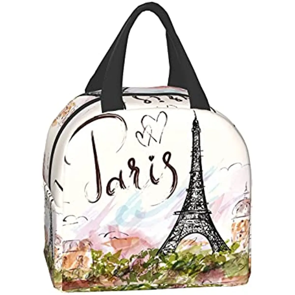 

Paris Eiffel Tower Lunch Bag for Women Travel Cooler Tote Box Leakproof Reusable Girls Insulated Lunchbag Office Work School