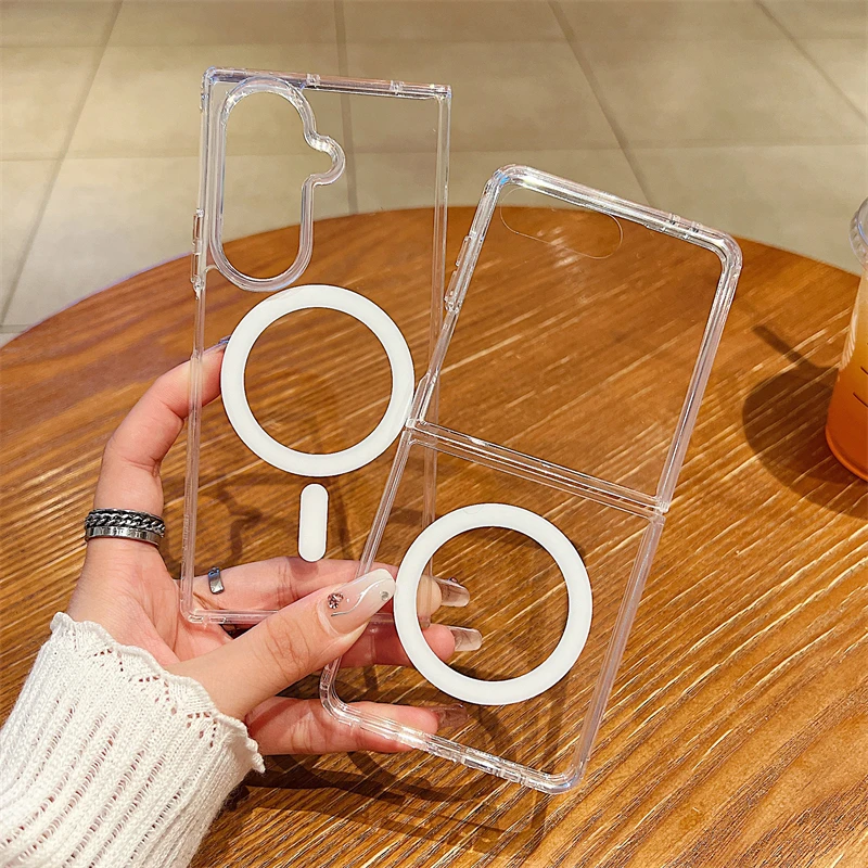 Premium Magnetic Clear Case with Wireless Charging and Shockproof Protection