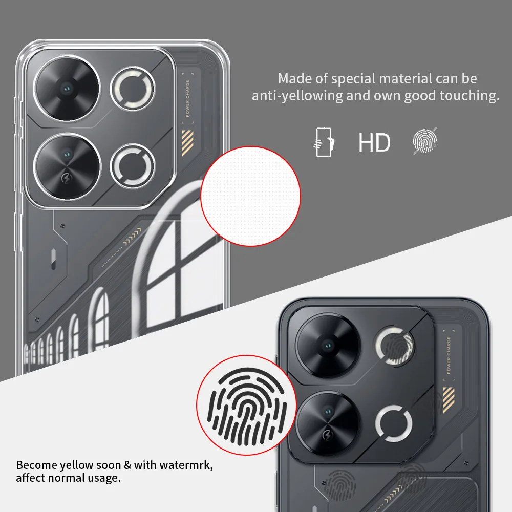 Itel P65 Clear Shockproof Silicone Phone Case